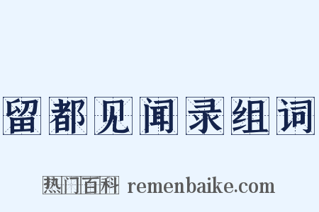 留都见闻录组词是什么意思的图片